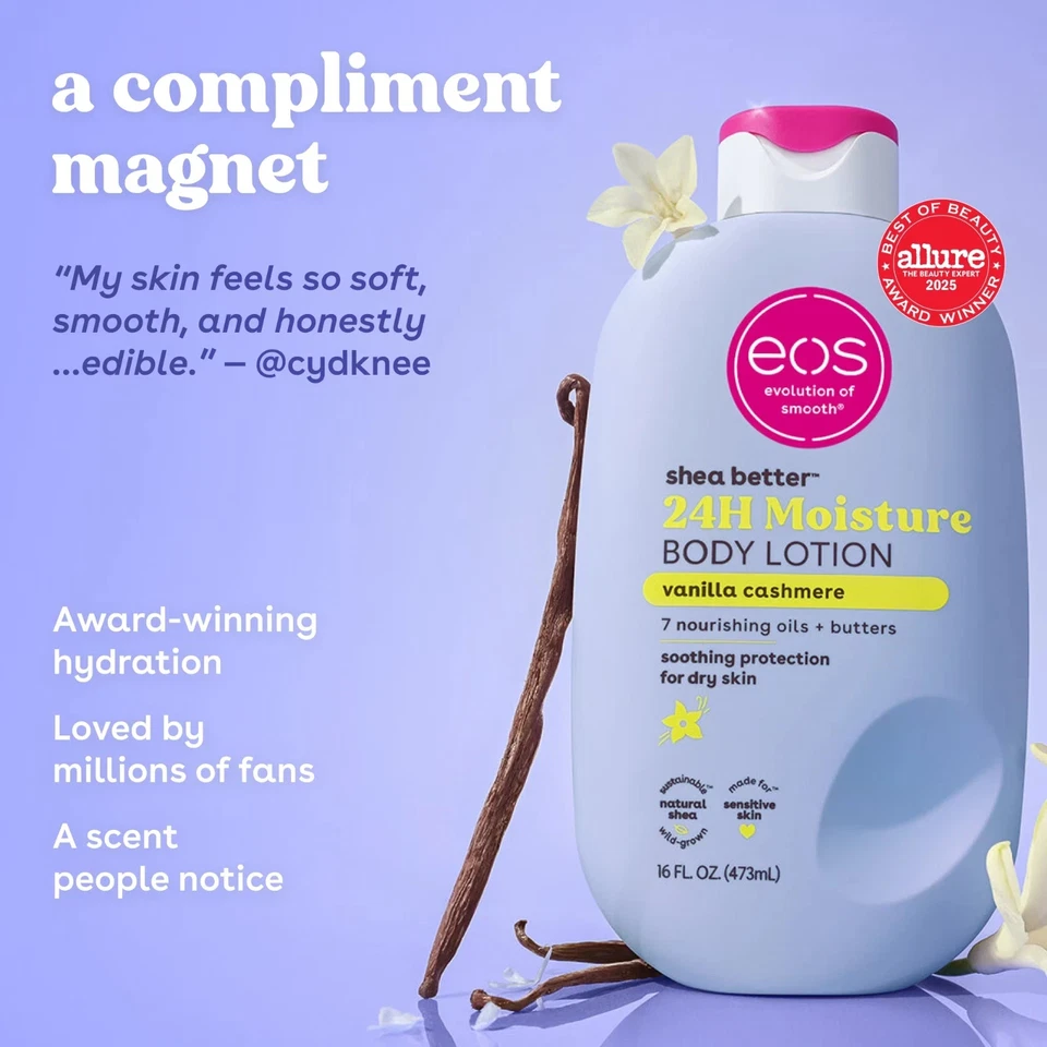 Loção Corporal Vanilla Cashmere, Creme Hidratante 24H para Pele Seca, 473 ml - Image 2