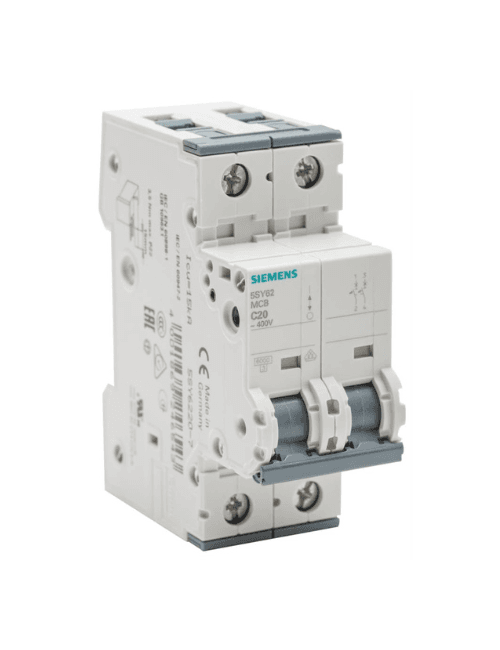 Disjuntor Bipolar Siemens 16A Curva C 400V (5SL / 5SY)